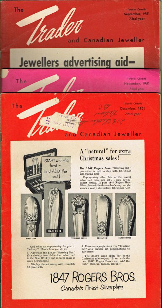 Item #1221 [Rolex, Ronson] The Trader & Canadian Jeweller - Sept. Nov. & Dec. 1951. W. B. Forbes, H. P. Weston, Ray Magladry.