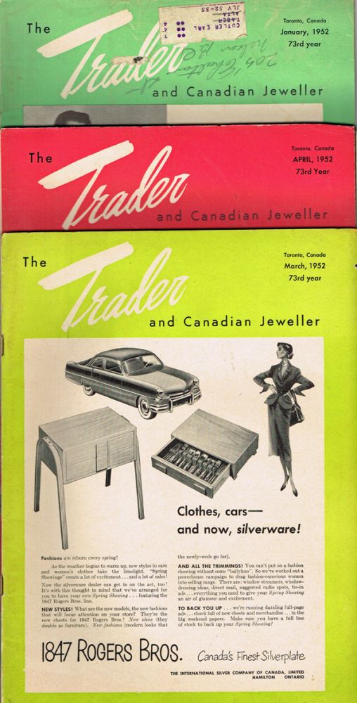 Item #1222 [Rolex, Ronson] The Trader & Canadian Jeweller - Jan. March, April 1952. W. B. Forbes, H. P. Weston, Ray Magladry.