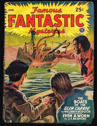Item #1557 Famous Fantastic Mysteries Vol. VI, No. 5 June, 1945. Mary Gnaedinger, J S. Bradford,...