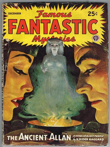 Item #1558 Famous Fantastic Mysteries Vol. VII, No. 1 December, 1945 (Lost Race, Lee Jeans ad). Mary Gnaedinger, H. Rider Haggard, Lord Dunsay.