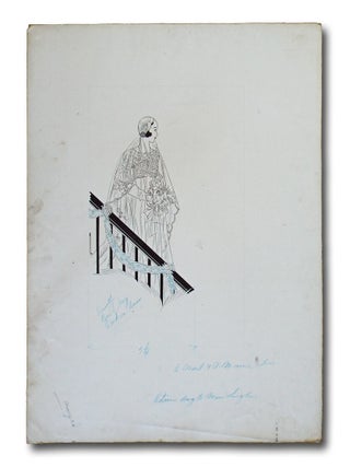 Collection of 5 Original 1930's Artist's Fashion Sketches (Ladies Wedding & Fashion Artwork )