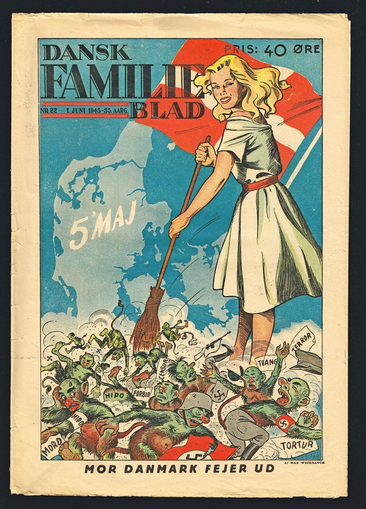 Item #1862 Dansk Familie Blad (Danish Family Magazine) - NR 22, 1. JUNI 1945-35. AARG. (Nazis, Danish Liberation). B. de Linde.