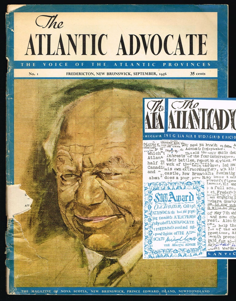 Item #1886 The Atlantic Advocate. September, 1956 Issue No. 1 (Prospectus, Advertising Ephemera). Michael Wardell, and Publisher.