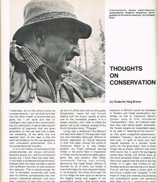 Item #2014 "Thoughts on Conservation" by Roderick Haig-Brown. Roderick Haig-Brown, Art Downs