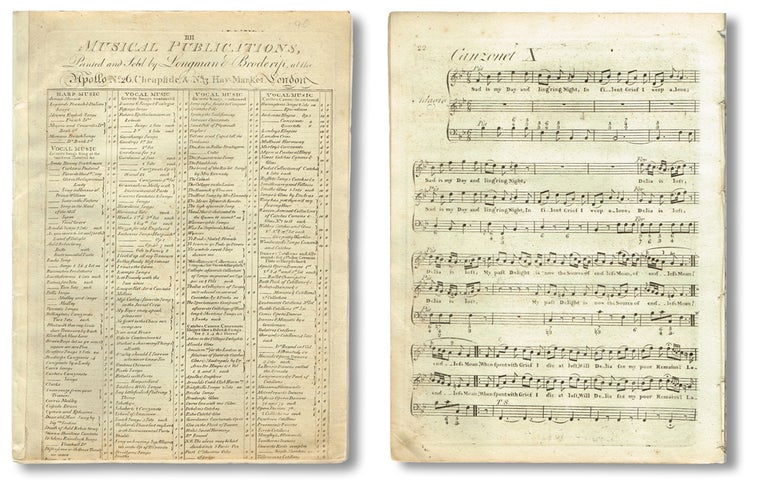 Item #2073 Twelve Canzonets for Two Voices (Publisher's Catalogue Title "Jackson's Canzonets, Opus 9" [Opus 13]). William Jackson, of Exeter, 1730–1803.