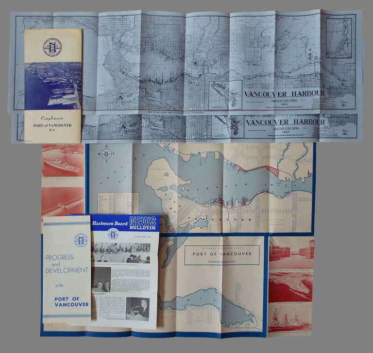 Item #2466 Port of Vancouver Promotional Brochure with Harbour Maps. National Harbours Board Canada.