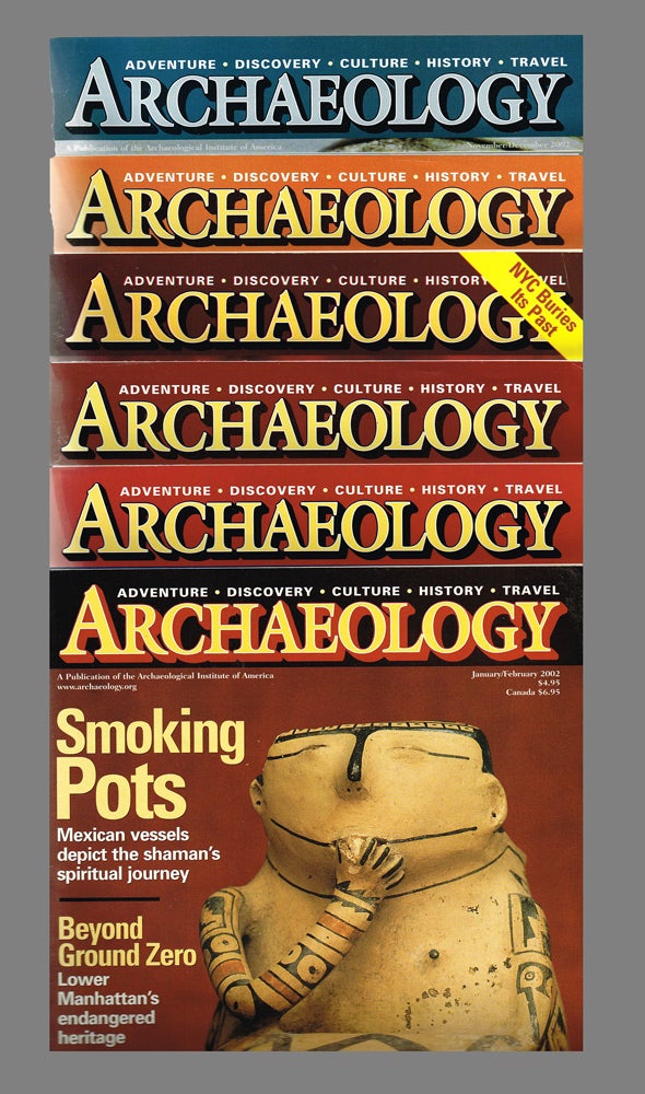 Item #2497 Archaeology Magazine. Vol 55 No 1-6 : Jan-Dec 2002 - 6 issues complete. Peter A. Young, -in-Chief.