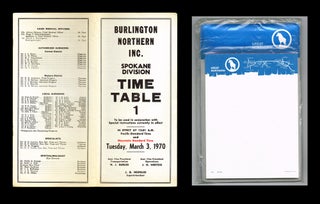 Item #2569 Burlington Northern Railway Time Table * together with * Great Northern Railway...