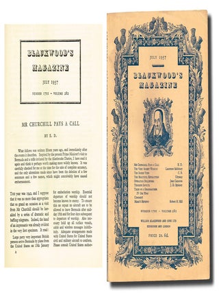 Item #2633 "Mr. Churchill Pays a Call" in Blackwood's Magazine - July, 1957. E. D., Bermuda...
