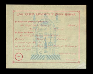 Item #2877 Royal Scarlet Letter of Introduction - Loyal Orange Association of British America...