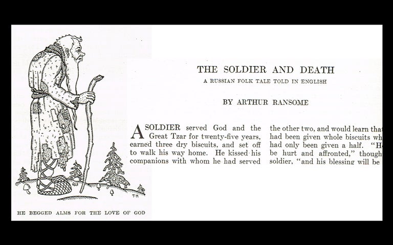 Item #2881 The Soldier and Death : A Russian Folk Tale Told in English by Arthur Ransome (Harper's Magazine - Nov. 1922). Stephen Leacock, Booth Tarkington, G. K. Chesterton, Mark Twain, Richard Burton.