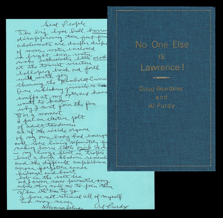 Item #3158 No One Else Is Lawrence! : A Dozen of D.H. Lawrence's Best Poems (w. Manuscript Poem by Purdy). D. H. Lawrence, Doug Beardsley, Al Purdy.