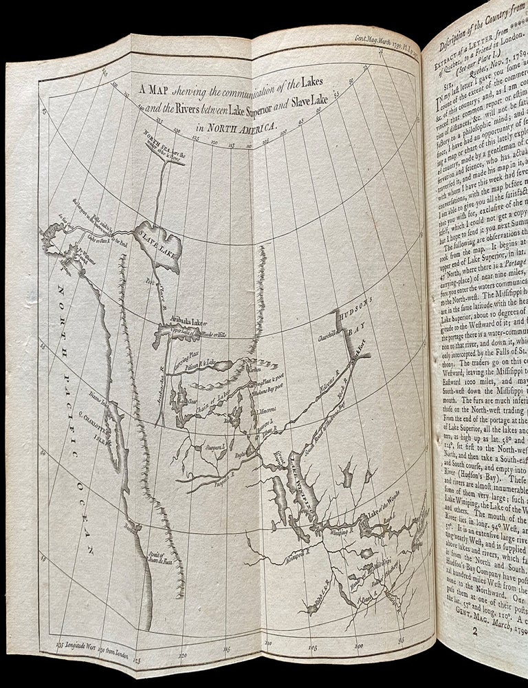 Item #3166 [NW Passage, Lewis & Clark] A Map Shewing the Communication of the Lakes and the Rivers Between Lake Superior and Slave Lake in North America. Peter Pond, Edward Cave, pseud Sylvanus Urban.