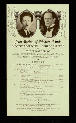 Item #3232 [Concert Handbill - Claude Debussy and Maurice Ravel] 1923 Joint Recital of Modern...