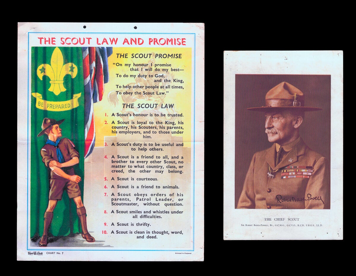 Model Scouting Poster Vintage Boy Scout Posters The Chief Scout together w. The Scout Law and ...