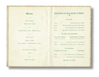 [Hand Colored Dinner Menu w. 30 Autographs] Boy Scouts Cambridge & District Association Dinner at the Lion Hotel. Saturday May 11th, 1912