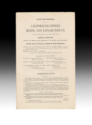 Item #3660 [Klondike] [Georgia Freedman] California-Klondyke Mining and Exploration Company...
