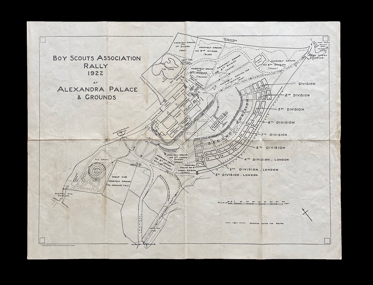 Item #3720 Map of 1922 Boy Scouts Association Rally at Alexandra Palace & Grounds, London. Boy Scouts Association.