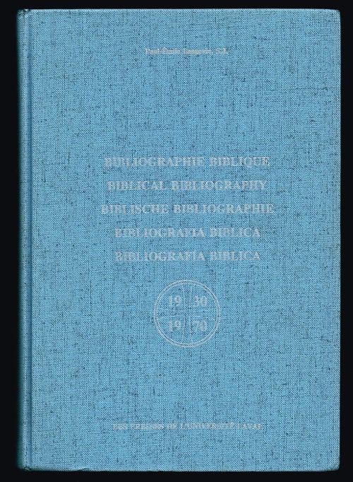Item #378 Biblical Bibliography : 1930-1970. S. J. Langevin, Paul-Emile.