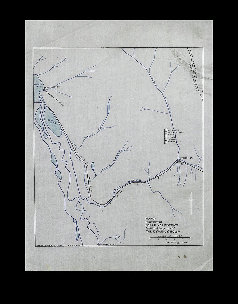 Item #3781 Map of Part of the Goat River District Showing Location of the Cymric Group - 1899. "E C. H."