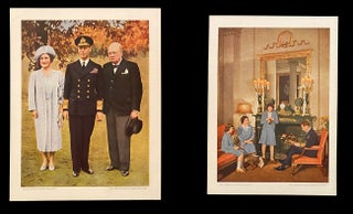 ["Man of Destiny"] Three Photos of Winston Churchill & the Royal Family c. 1940's