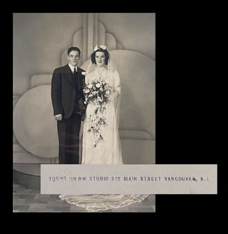 Item #3859 [Chinese Canadian Photographer] Art Deco Wedding Photo of Couple in Vancouver Studio....