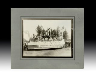 Item #3874 [Kootenay] c. 1900 Parade Photograph of Horse-Drawn Leif Erikson Viking Float in...
