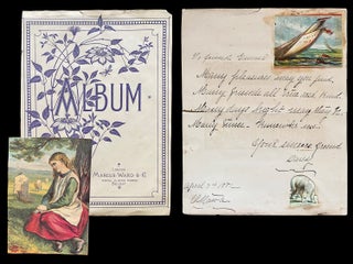 Item #3891 A Canadian Girl's 1880's Scrapbook of Poems, Sentiments and Chromolithograph Prints....