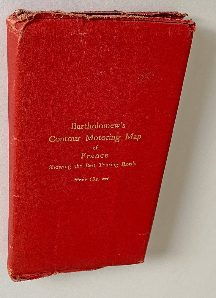 Item #3962 Bartholomew's Contour Motoring Map of France and Portions of Adjoining Countries Showing all the Principle Roads. Bartholomew, Son Ltd.