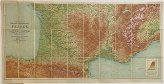 Bartholomew's Contour Motoring Map of France and Portions of Adjoining Countries Showing all the Principle Roads