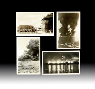 Item #3976 [RPPC] Photos of Casper, Wyoming and the 1921 Lightning Strike Midwest Oil Refinery...