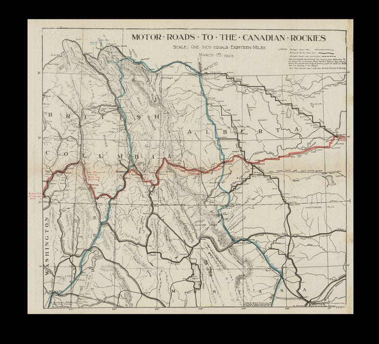 Item #4021 [Road Maps] Motor Roads to The Canadian Rockies - 1923. A. S. Dawson, G. Laing.