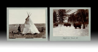 Item #4090 [Indigenous, Rockies] Photograph of Cree Indian Camp Medicine Hat, Alberta * mounted...