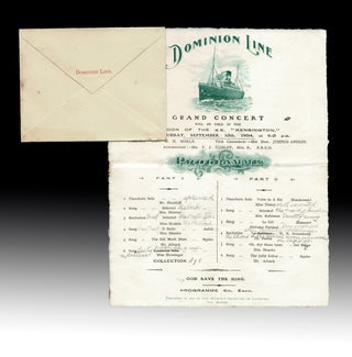 Item #4100 [Steamship] 1904 Dominion Line Shipboard "Grand Concert" Program for Seamen's...