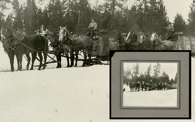 Item #4108 Photograph of Garrisions' Horse Freighting Teams Hauling Coal From United Empire Coal Mine, Princeton, B.C. Unknown Photographer.
