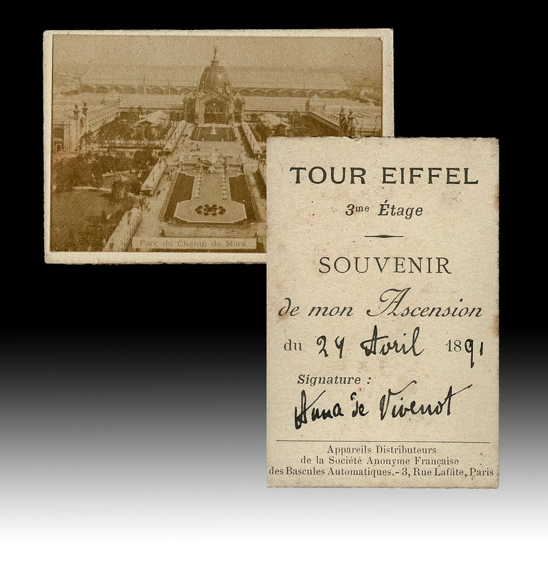 Item #4111 [Photographicia] Vending Machine Photograph Card from the 3rd Level of the Eiffel Tower in Paris, France - 1891. Vivenot.