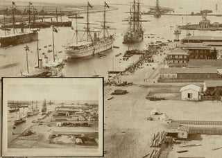 Item #4127 1875 Birds-Eye-View Photograph of Port Said & Suez Canal from Port Said Lighthouse....