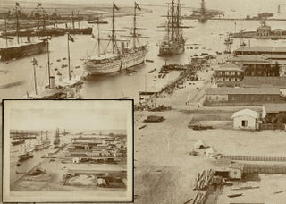Item #4127 1875 Birds-Eye-View Photograph of Port Said & Suez Canal from Port Said...