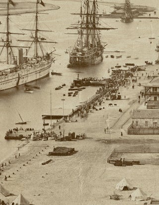 1875 Birds-Eye-View Photograph of Port Said & Suez Canal from Port Said Lighthouse