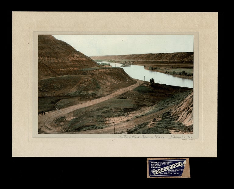 Item #4177 [Prairie Badlands] Circa 1940 Color Carbro Photograph "On the Red Deer River - Drumheller" Vogue Studio.