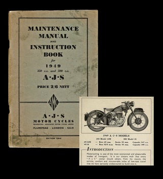 Item #4196 Maintenance Manual & Instruction Book for 1949 A.J.S. Motor Cycles. A J. Stevens, Ltd Co