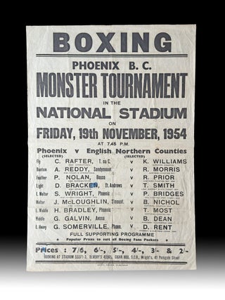 Irish] Phoenix Boxing Club 1954 "Monster Tournament" Broadside. Phoenix Boxing Club.