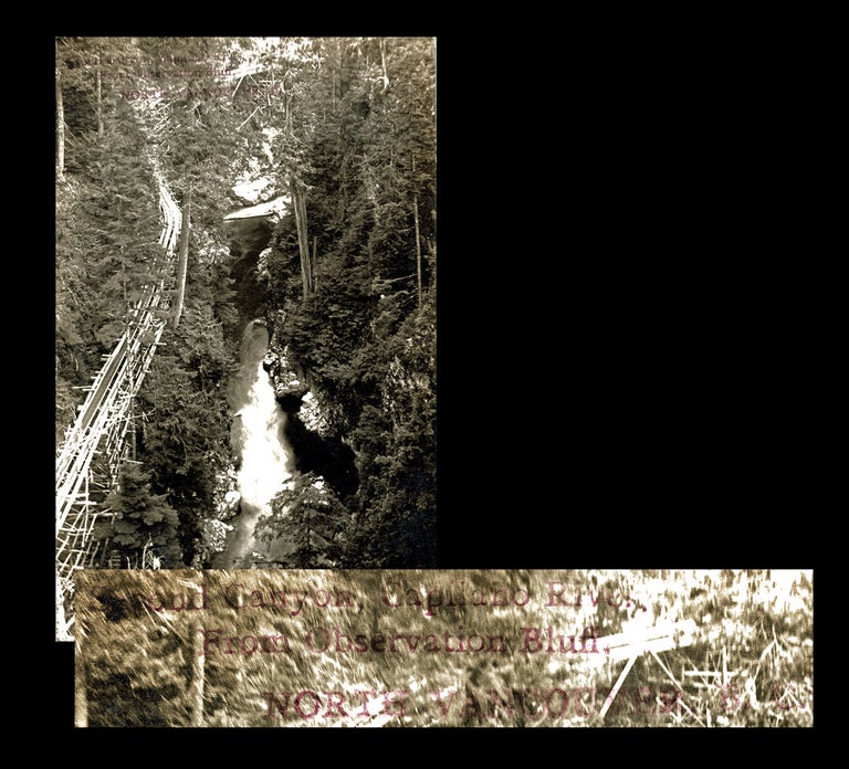 Item #4236 Photo of Cedar Shingle-Bolt Flume in Capilano Canyon in North Vancouver, BC. William Thomas Cooksley.