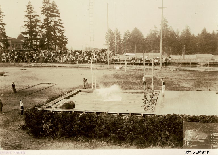 Item #4242 [New Westminster] Photographs of the Final Three Years of BC Provincial Exhibition Logger Sports at Queen's Park in 1927, 1928 and 1929. The Stride Studios, Charles Stride - Photographer.