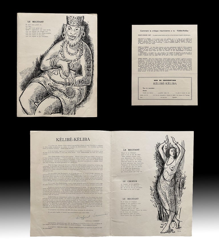 Item #4259 [African Press] Prospectus for 1950s Artist's Book "Kélibé-Kéliba" Marcel CABON, Siegfried Sammer, Jacques Marsèle literary pseud. - born.