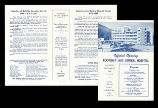 Item #4407 [Kootenay] Program for the Official Opening of Kootenay Lake Hospital in 1958....