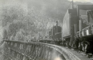 [Kootenay Ghost Town] Photo of Railway Repair Crew Working on Wooden Trestle Bridge at Retallack, BC in 1957