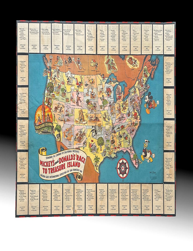 Item #4610 [1939 Disney Map] Standard Oil Company of California Presents Mickey's and Donald's Race to Treasure Island. Walt DISNEY.