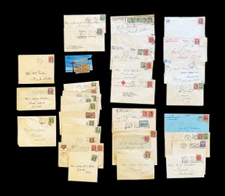 Item #4615 34 Mailing Envelopes from Two Families Living and Working in Frank, Alberta in the...
