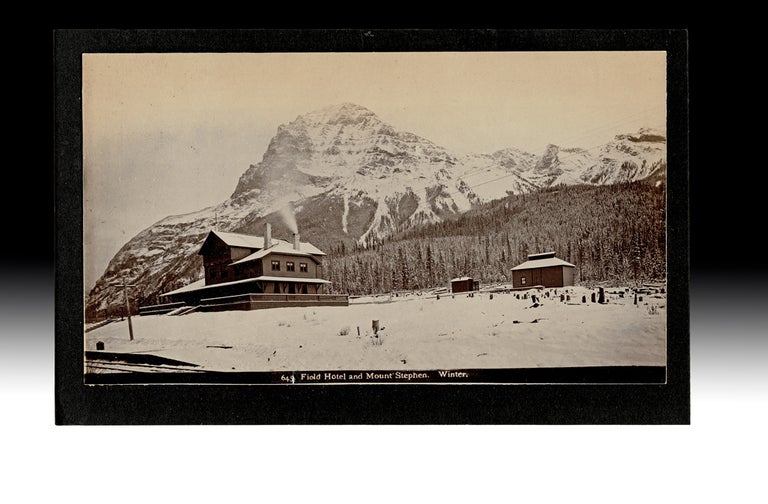 Item #4629 [Rockies, CPR] 1880s Boorne and May Photograph 645. Field Hotel & Mount Stephen. Winter. BOORNE, May, Photographer.